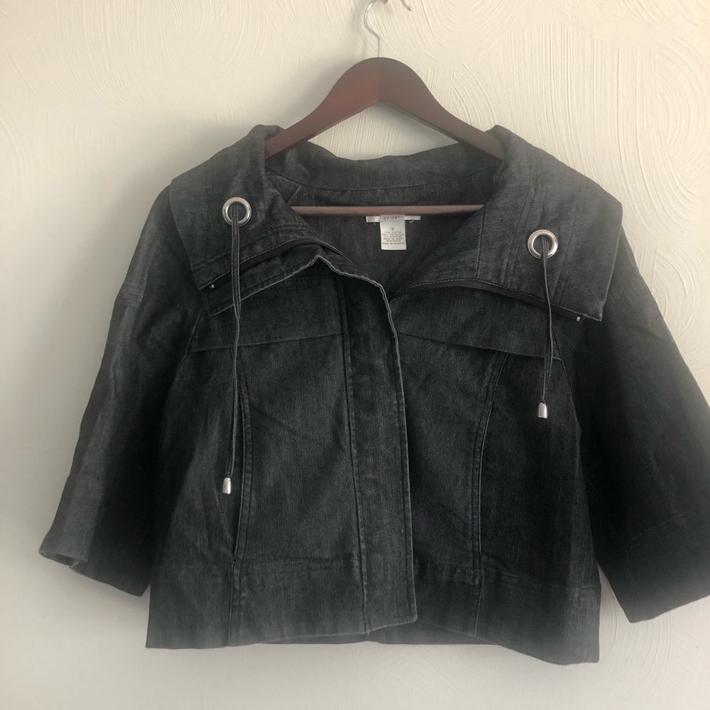 3/$21 🍭 Cropped Swing Trapeze Denim Jacket
